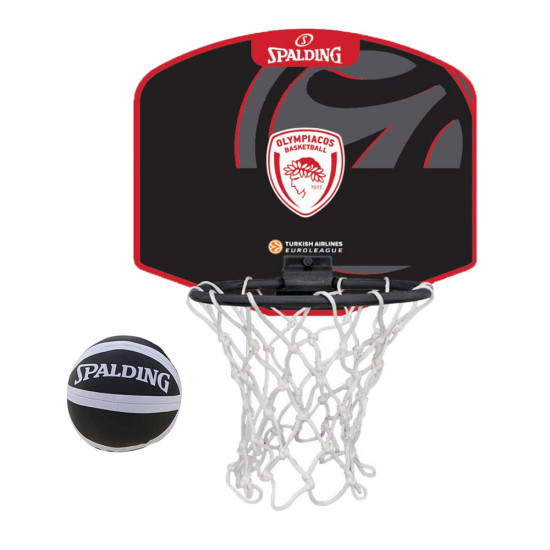 Spalding Set Mini Μπασκέτα και Μπάλα Euro league Olympiakos